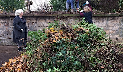 Wachsende Abraumberge - die schöne Mauer wird wieder sichtbar