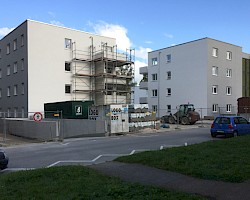 Das fast fertiggestellte Neubau-Ensemble