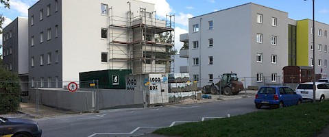 Das fast fertiggestellte Neubau-Ensemble