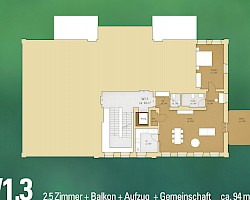 Freie Wohnung W 1.3 ca. 94 m²