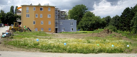 Das Grundstück mit Blick auf Heller Wohnnen