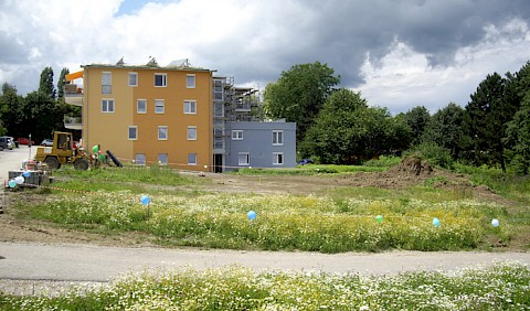 Das Grundstück mit Blick auf Heller Wohnnen