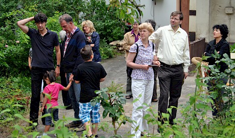 Besucher im Garten